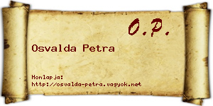 Osvalda Petra névjegykártya